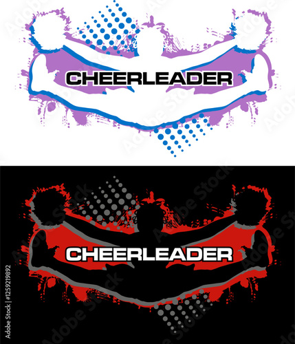 cheerleader silhouette of girl doing a toe touch for college, school or league sports