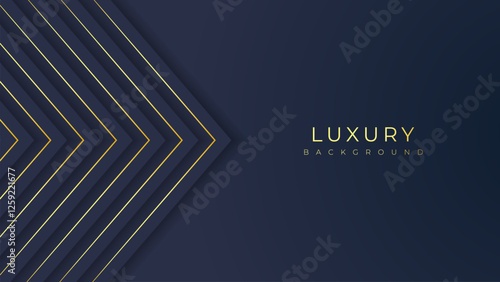Dark blue and gold luxury line overlap layered abstract background, with lighting effect for branding and wallpaper