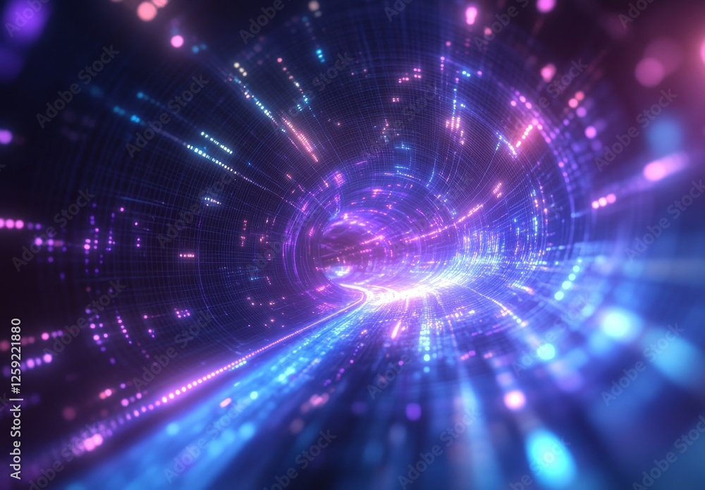 Digital tunnel, vibrant colors, futuristic, data streams in motion Digital tunnel, vibrant colors, futuristic, data streams in motion