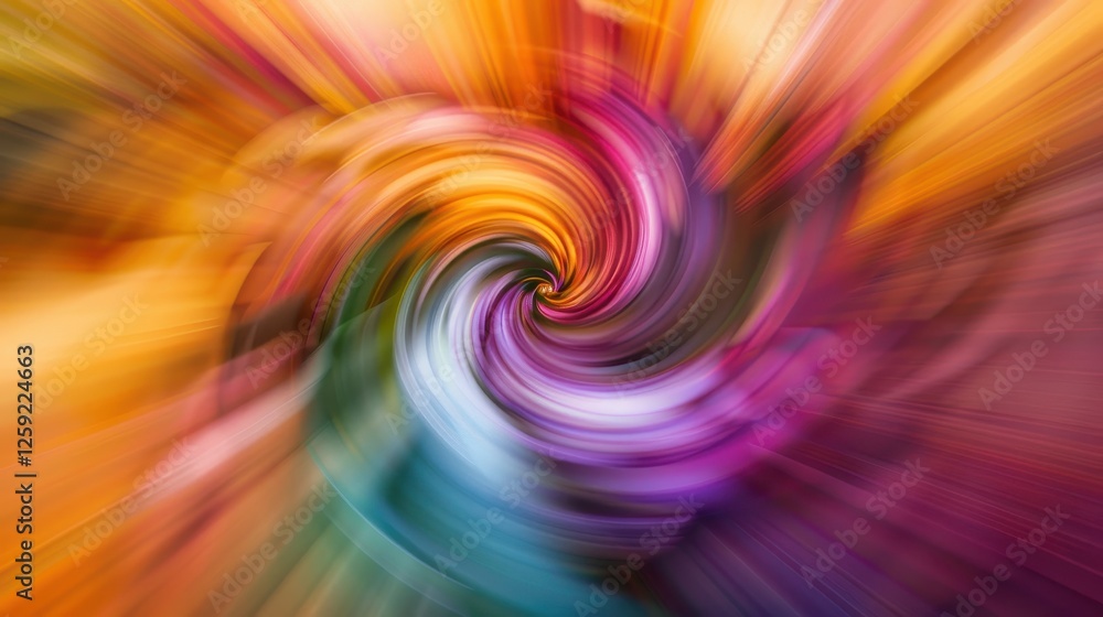 Obraz premium Colorful Abstract Swirl with Center Focus Creating Dynamic Movement
