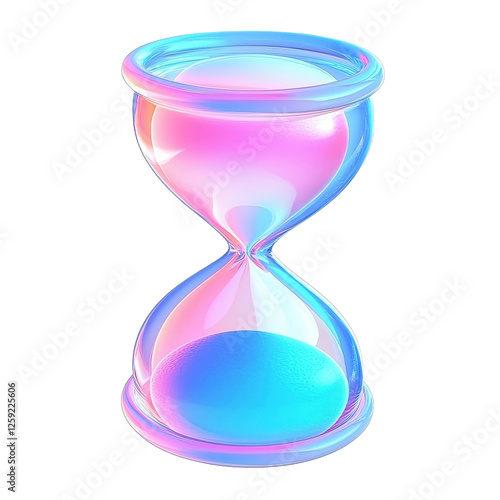 Translucent Hourglass Displaying Soft Pastel Colors in a Dreamlike Atmosphere of Time Reflection