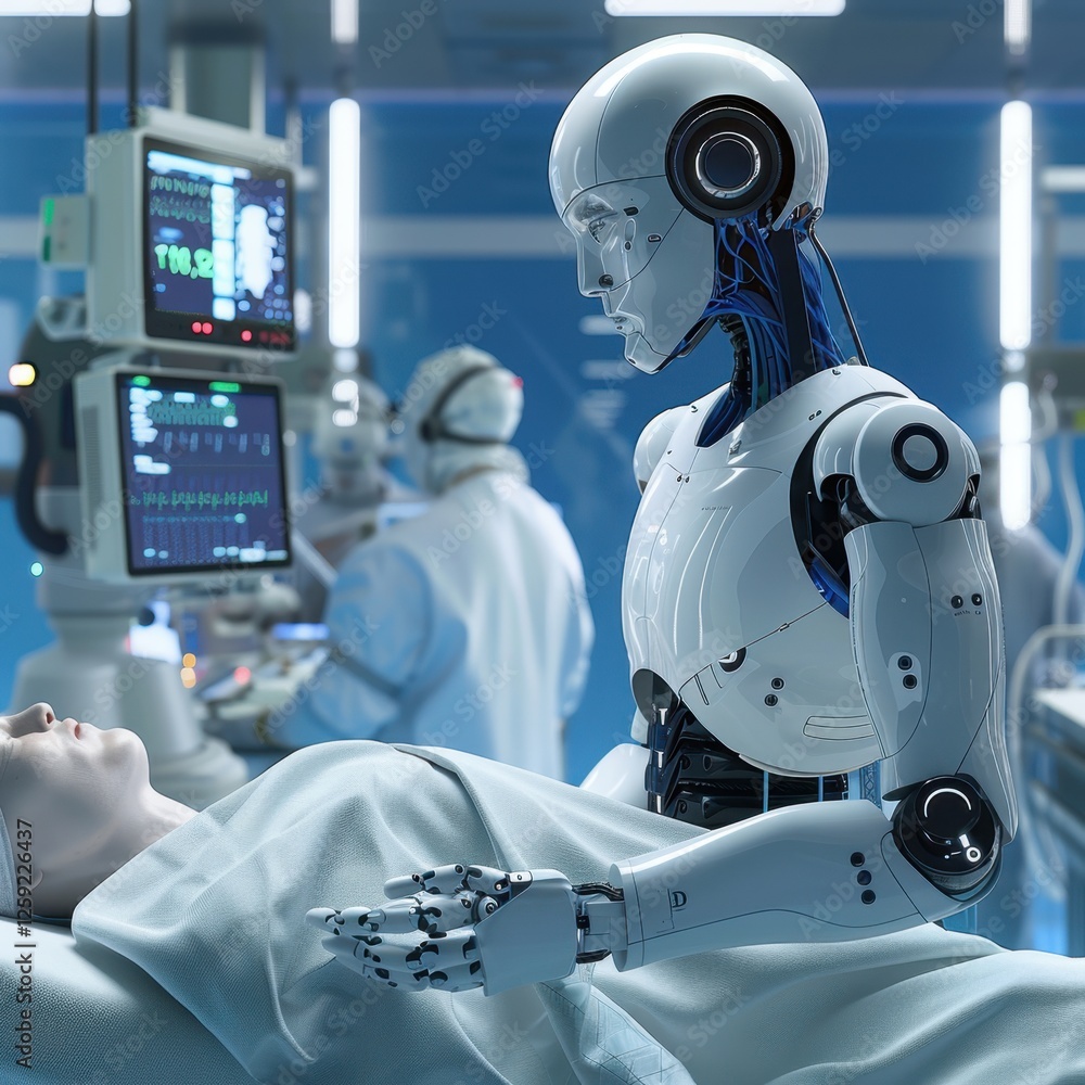 AI Robot Assisting Doctors in Patient Care and Treatment AI Robot Assisting Doctors in Patient Care and Treatment