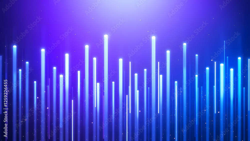 Abstract blue lines create a digital sound wave spectrum Abstract blue lines create a digital sound wave spectrum