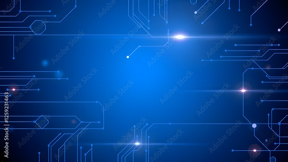 A blue circuit board pattern illustrates the intricate design of electronic technology A blue circuit board pattern illustrates the intricate design of electronic technology