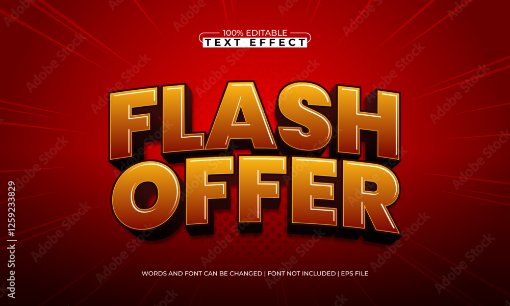 flash offer editable text effect with a sale and discount text style flash offer editable text effect with a sale and discount text style