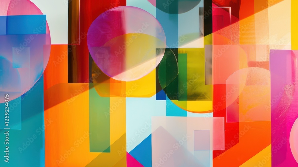 Obraz premium Vibrant Abstract Composition of Colorful Geometric Shapes