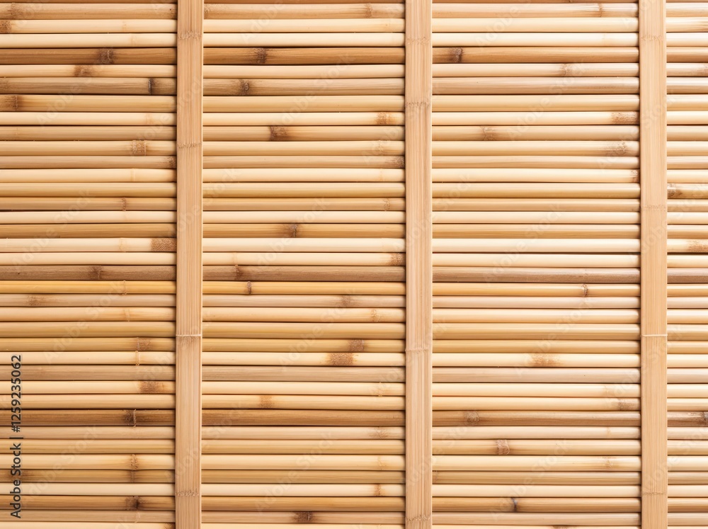 Bamboo Texture: Close-up view of a meticulously crafted bamboo weave, showcasing the natural color variations and intricate detailing of the slender bamboo poles. Bamboo Texture: Close-up view of a meticulously crafted bamboo weave, showcasing the natural color variations and intricate detailing of the slender bamboo poles.