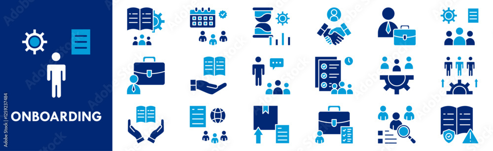 Onboarding icon collection set. Containing design employee, business, onboarding, job, management Onboarding icon collection set. Containing design employee, business, onboarding, job, management