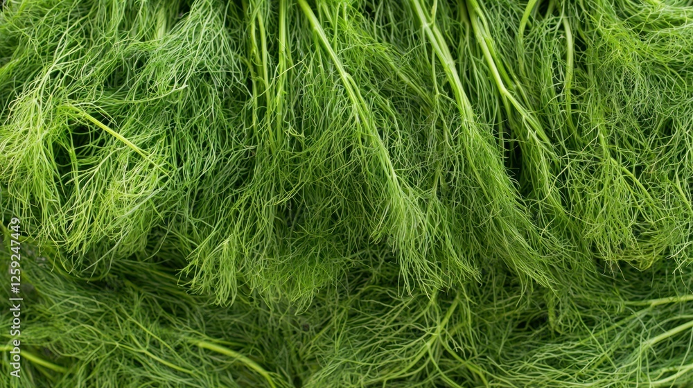 Fresh Green Dill Herb Gathered for Culinary and Garnishing Purposes Fresh Green Dill Herb Gathered for Culinary and Garnishing Purposes