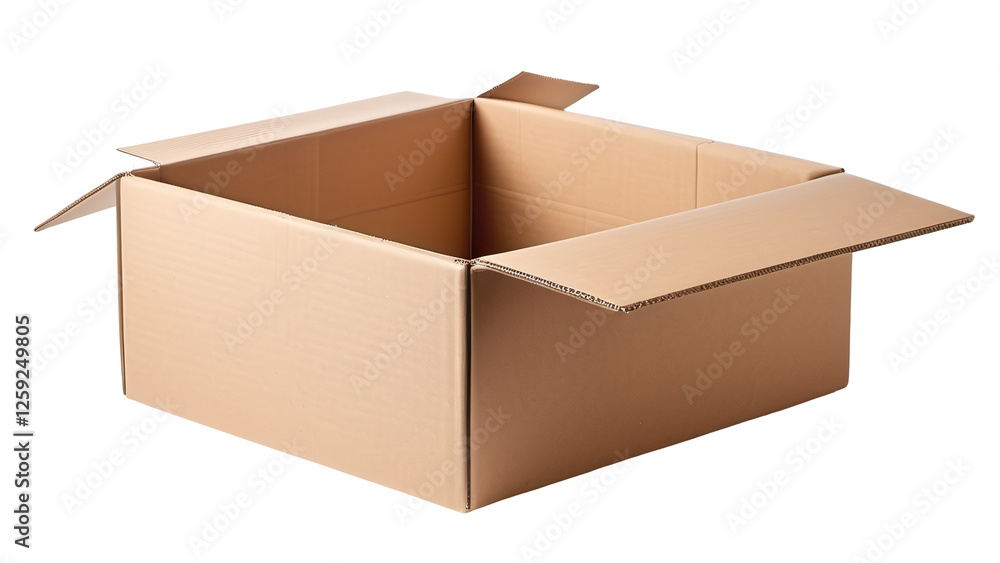 Empty brown cardboard box suitable for packaging, moving, storage visuals. Versatile prop for lifestyle, shipping, delivery concepts in design projects. Empty brown cardboard box suitable for packaging, moving, storage visuals. Versatile prop for lifestyle, shipping, delivery concepts in design projects.
