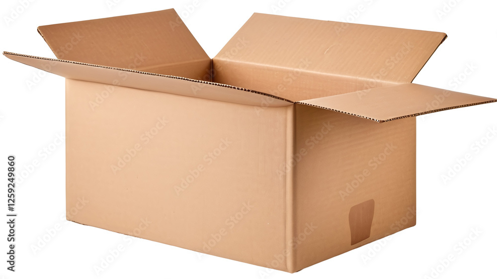 Open cardboard box revealing contents, suitable for shipping, delivery, unpacking concepts in web designs, social media posts, and product packaging. Open cardboard box revealing contents, suitable for shipping, delivery, unpacking concepts in web designs, social media posts, and product packaging.