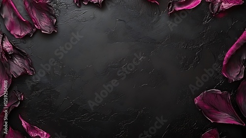 Dark petals frame, textured background