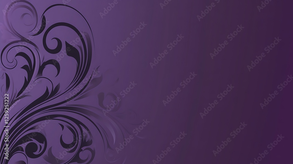 Purple floral design, gradient background, invitation Purple floral design, gradient background, invitation