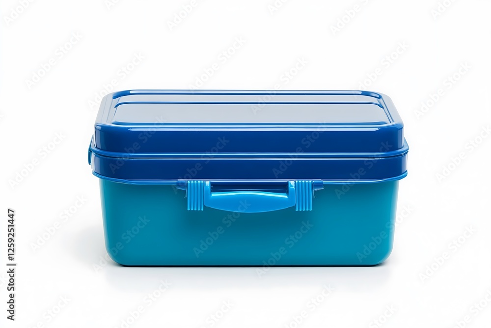 Blue lunchbox isolated on white background Blue lunchbox isolated on white background