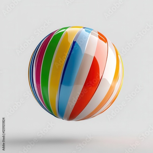 3D Rendered Beach Ball Isolated on Transparent Background, Product Visualization for Summer Campaigns