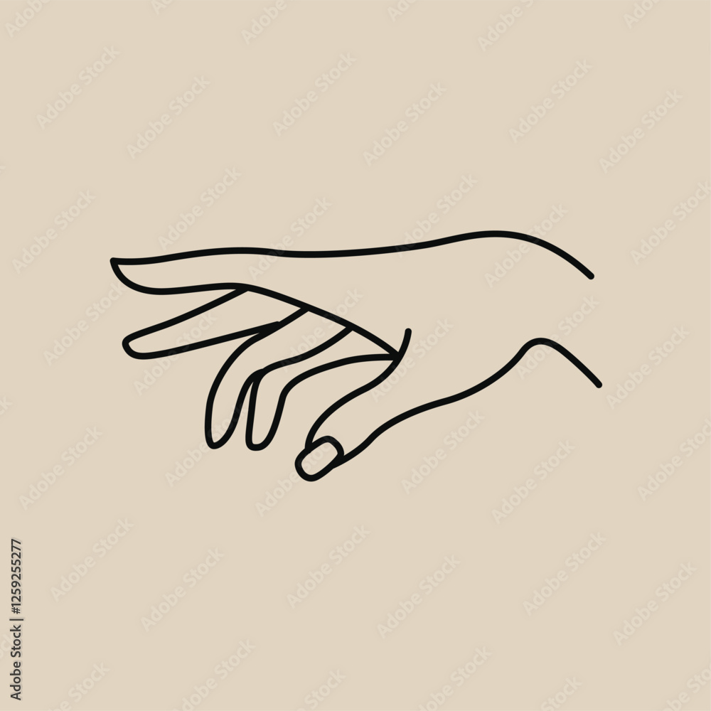 Bohemian Line Art Hand Vector Drawing - Minimalist Mystical Illustration Bohemian Line Art Hand Vector Drawing - Minimalist Mystical Illustration