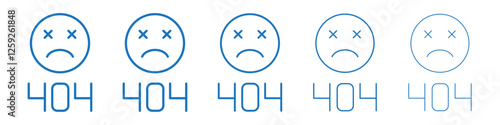 404 Error icon Symbol collection thin outline set