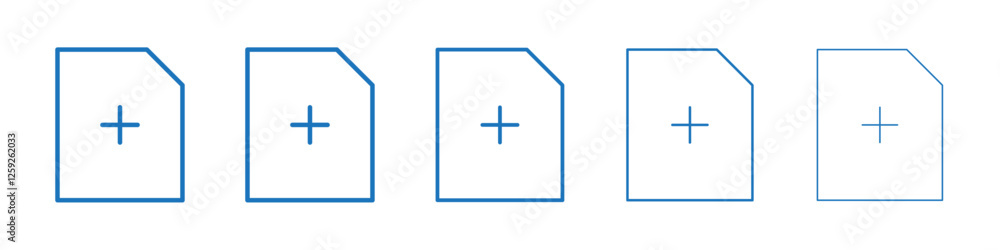 Obraz premium Add document icon Symbol collection thin outline set
