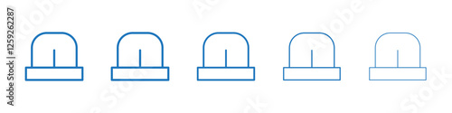 Ambulance siren icon Symbol collection thin outline set