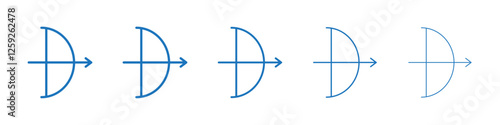 Archery icon Symbol collection thin outline set