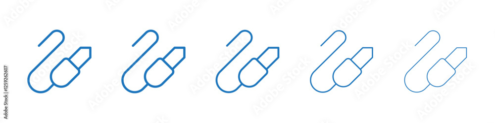 Audio jack icon Symbol collection thin outline set Audio jack icon Symbol collection thin outline set