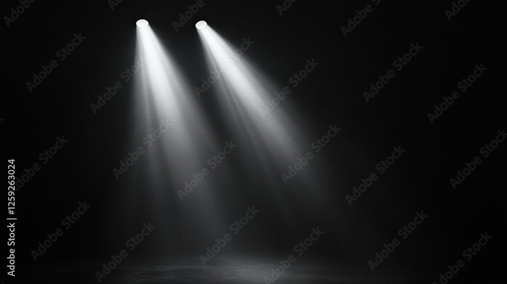Light on dark floor in empty room,moody stage light background, spotlights illuminating empty stage with dark background,creating a dramatic and focused illumination highlights the texture of floor Light on dark floor in empty room,moody stage light background, spotlights illuminating empty stage with dark background,creating a dramatic and focused illumination highlights the texture of floor