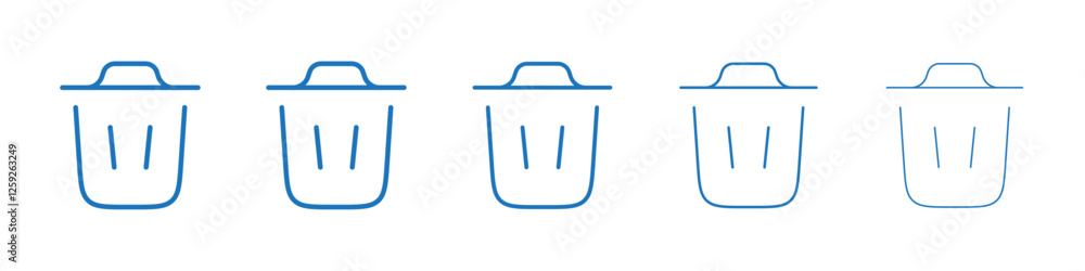 Bin icon Symbol collection thin outline set Bin icon Symbol collection thin outline set