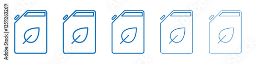 Biofuel canister icon Symbol collection thin outline set