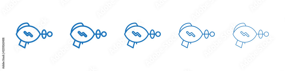 Blaster icon Symbol collection thin outline set Blaster icon Symbol collection thin outline set