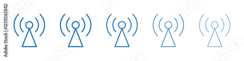 Broadcast icon Symbol collection thin outline set