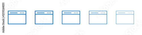 Browser icon Symbol collection thin outline set