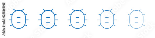 Bug icon Symbol collection thin outline set