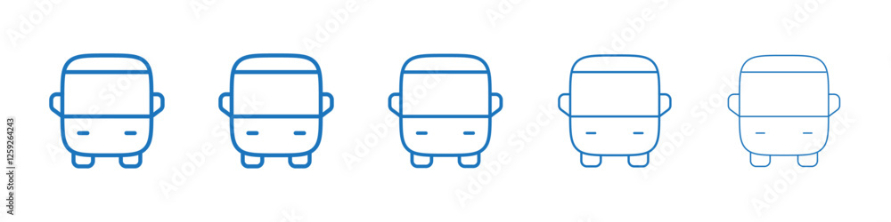 Bus icon Symbol collection thin outline set Bus icon Symbol collection thin outline set