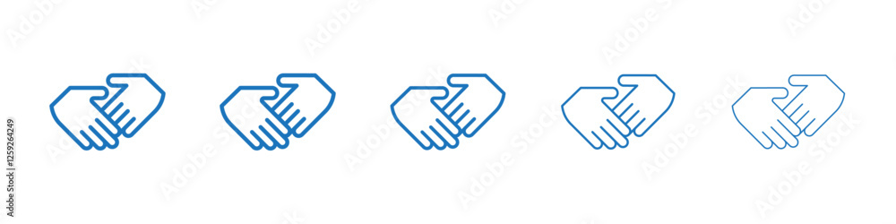 Business deal icon Symbol collection thin outline set Business deal icon Symbol collection thin outline set