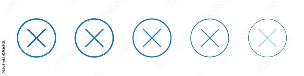 Cancel icon Symbol collection thin outline set Cancel icon Symbol collection thin outline set