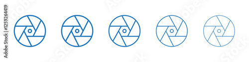 Camera shutter icon Symbol collection thin outline set