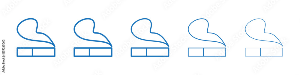 Cigarette icon Symbol collection thin outline set Cigarette icon Symbol collection thin outline set