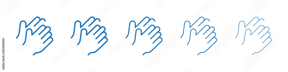 Clap icon Symbol collection thin outline set Clap icon Symbol collection thin outline set