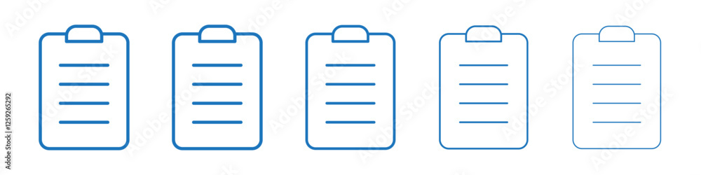 Clipboard check icon Symbol collection thin outline set Clipboard check icon Symbol collection thin outline set