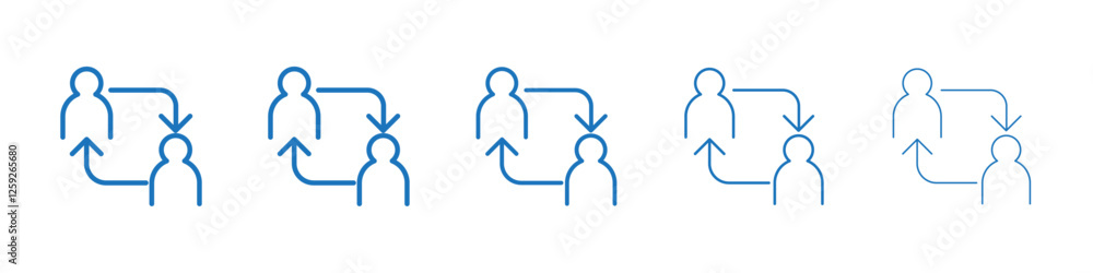 Collaboration icon Symbol collection thin outline set Collaboration icon Symbol collection thin outline set