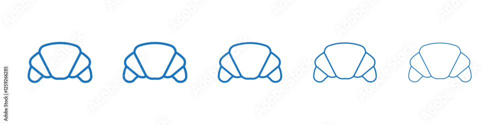 Croissant icon Symbol collection thin outline set Croissant icon Symbol collection thin outline set