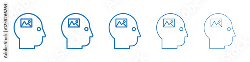 Creativity icon Symbol collection thin outline set