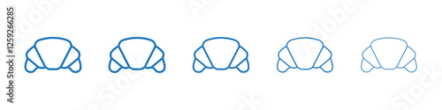 Croissant icon Symbol collection thin outline set