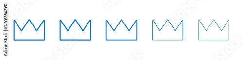 Crown icon Symbol collection thin outline set