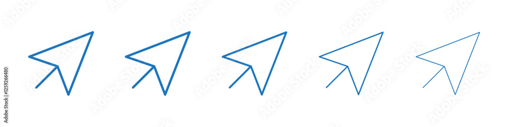 Cursor arrow icon Symbol collection thin outline set Cursor arrow icon Symbol collection thin outline set