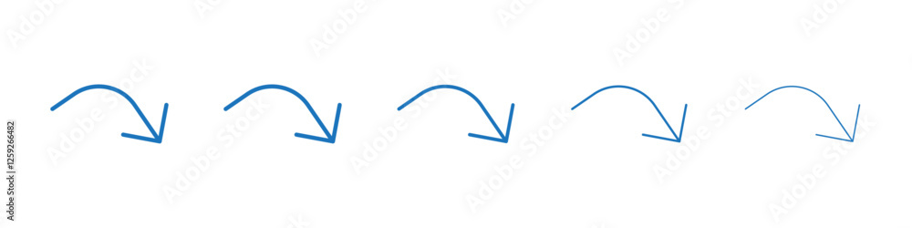 Curved arrow icon Symbol collection thin outline set Curved arrow icon Symbol collection thin outline set
