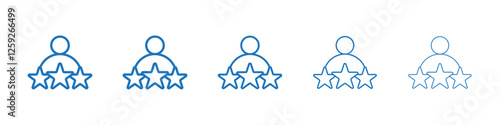 Customer loyalty icon Symbol collection thin outline set
