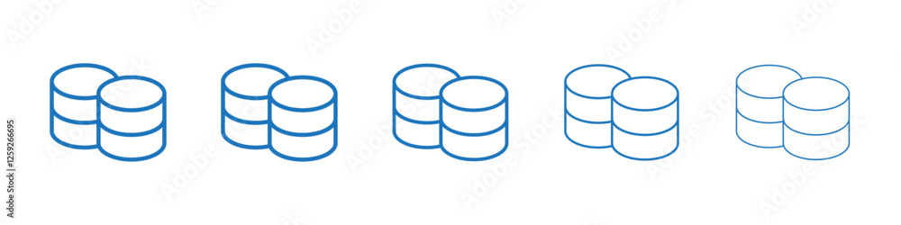 Database icon Symbol collection thin outline set Database icon Symbol collection thin outline set