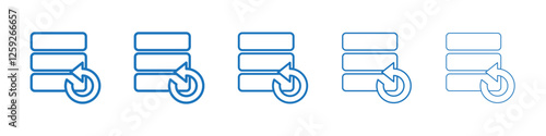Data backup icon Symbol collection thin outline set