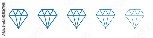 Diamond icon Symbol collection thin outline set